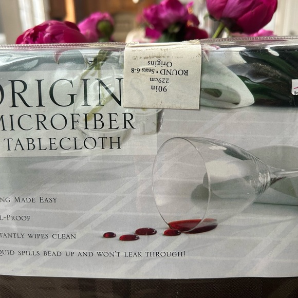 Bardwill Brown Jacquard Bead-Up Liquid Repellent Round 90" Tablecloth 6-8 NEW - Picture 14 of 14